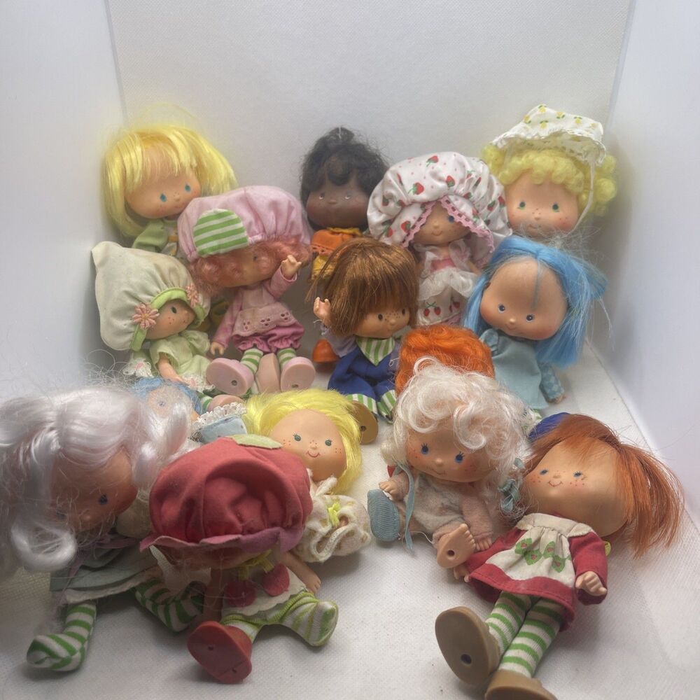 Nice Vintage Strawberry Shortcake & Friends Lot - 15 Dolls & Accessories Etc